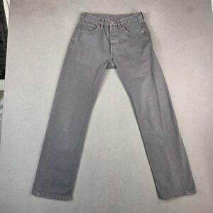 Vintage Levis 501 Jeans Mens 31x32 ( Fits 27x31 ) Gray Straight Made USA‎ 90s